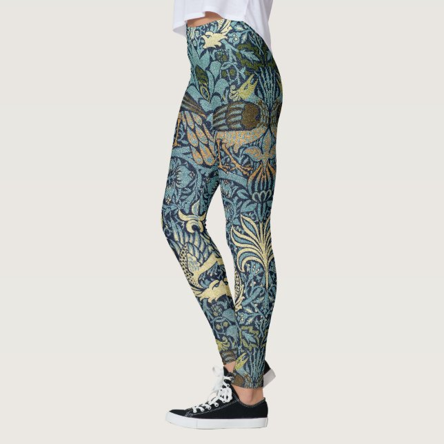 William Morris Pfau und Drache Webdesign Leggings (Links)