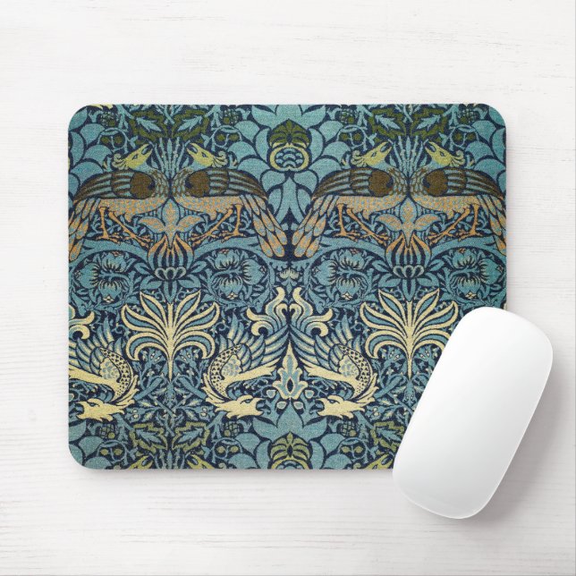 William Morris Pfau und Drache Webdesign Mousepad (Mit Mouse)