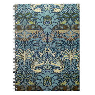 William Morris Pfau und Drache Webdesign Notizblock