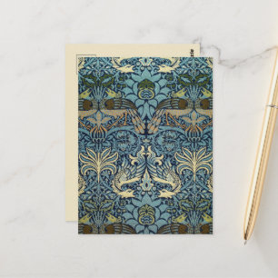 William Morris Pfau und Drache Webdesign Postkarte