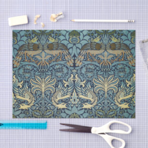 William Morris Pfau und Drache Webdesign Seidenpapier