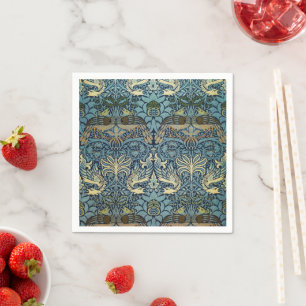 William Morris Pfau und Drache Webdesign Serviette