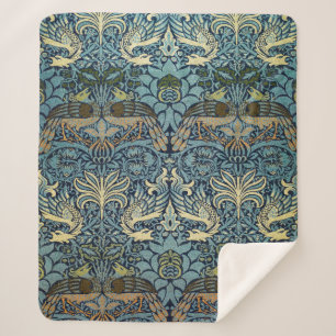 William Morris Pfau und Drache Webdesign Sherpadecke