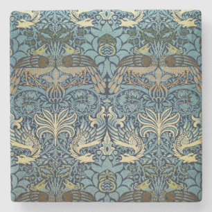 William Morris Pfau und Drache Webdesign Steinuntersetzer