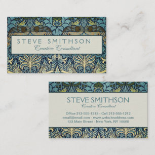 William Morris Pfau und Drache Webdesign Visitenkarte