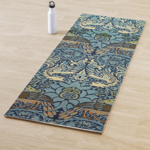 William Morris Pfau und Drache Webdesign Yogamatte