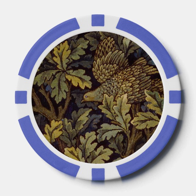 William Morris - Pheasant Bird Tree Botanical Pokerchips (Vorderseite)