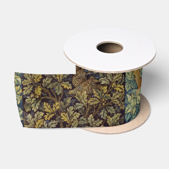 William Morris - Pheasant Bird Tree Botanical Satinband (Spule)