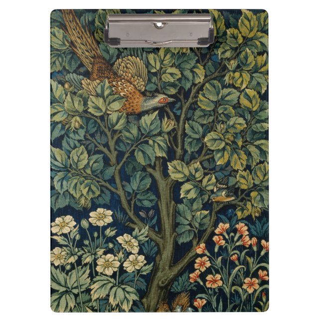 William Morris Pheasant Bird Tree Woodland Klemmbrett (Vorderseite)