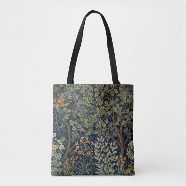 William Morris Pheasant Bird Tree Woodland Tasche (Vorderseite)