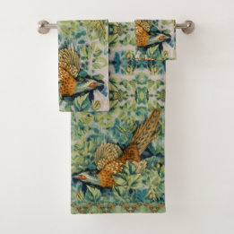 William * Morris Phesant Bird Vintage Forest Bath Badhandtuch Set