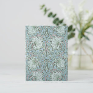 William Morris - Pimpernel: Blaue und grüne Blume Postkarte