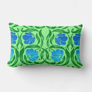 William Morris Pimpernel, Blue & Lime Green Lendenkissen