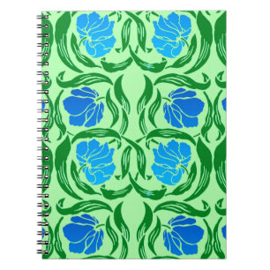 William Morris Pimpernel, Blue & Lime Green Notizblock
