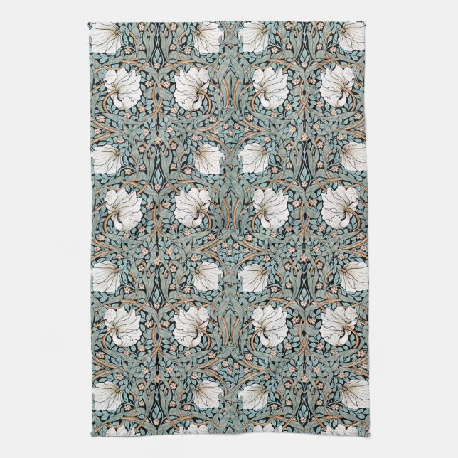 William Morris Pimpernel-Blumen-Kunst Nouveau Geschirrtuch (Vertikal)