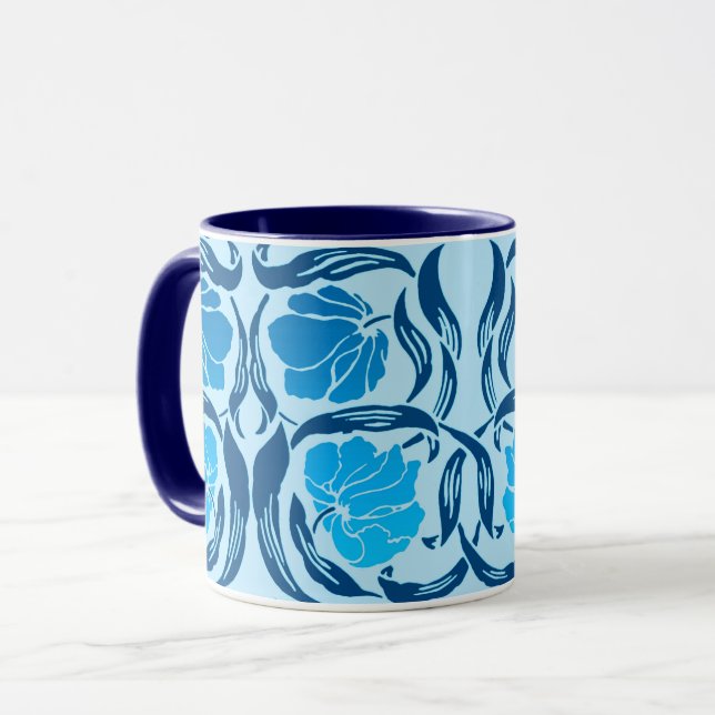 William Morris Pimpernel, Denim & Hellblau  Tasse (Vorderseite Links)