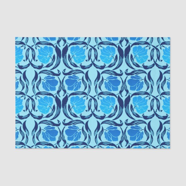 William Morris Pimpernel, Denim & Light Blue Seidenpapier (Vorderseite)