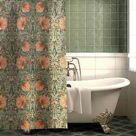 William Morris Pimpernel Dusty Rose & Sage Green Duschvorhang