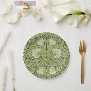 William Morris Pimpernel Floral Blaue Tapete Pappteller