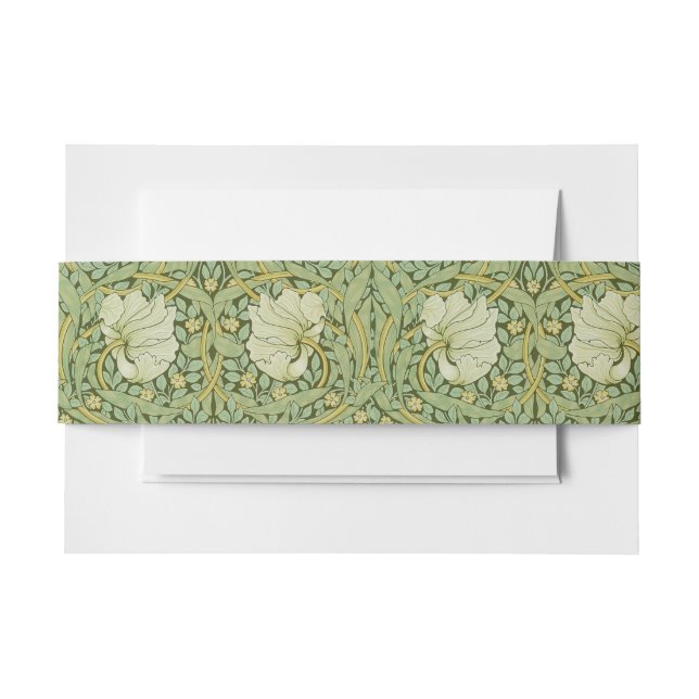 William Morris Pimpernel Floral Blue Wallpaper Einladungsbanderole (Vorderseite Beispiel)