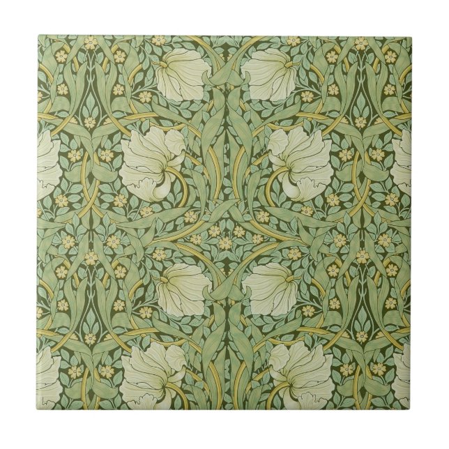 William Morris Pimpernel Floral Blue Wallpaper Fliese (Vorderseite)
