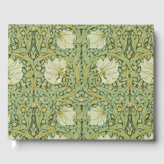 William Morris Pimpernel Floral Blue Wallpaper Gästebuch