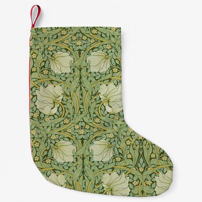 William Morris Pimpernel Floral Blue Wallpaper Kleiner Weihnachtsstrumpf (Vorderseite)