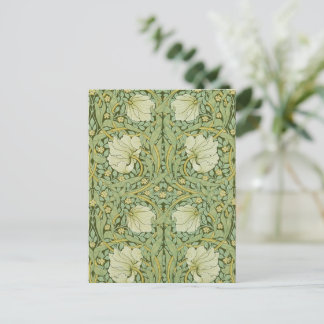 William Morris Pimpernel Floral Blue Wallpaper Postkarte