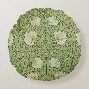 William Morris Pimpernel Floral Blue Wallpaper Rundes Kissen