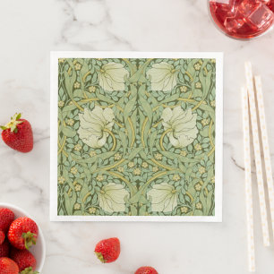 William Morris Pimpernel Floral Blue Wallpaper Serviette