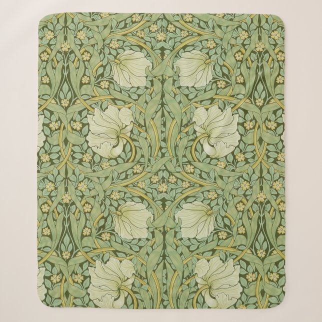 William Morris Pimpernel Floral Blue Wallpaper Sherpadecke (Vorderseite)