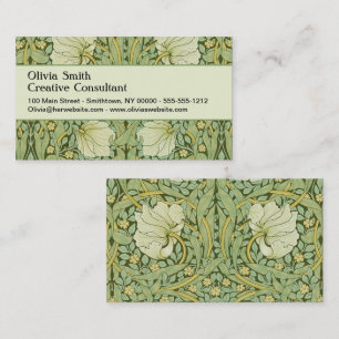 William Morris Pimpernel Floral Blue Wallpaper Visitenkarte