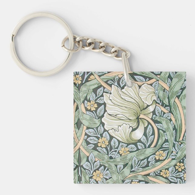 William Morris Pimpernel Floral Wallpaper Schlüsselanhänger (Vorderseite)