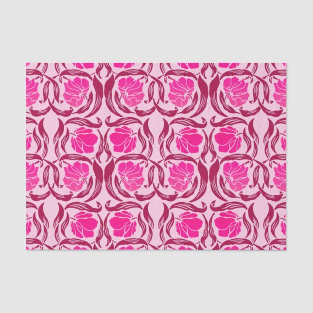 William Morris Pimpernel, Fuchsia & Light Pink Seidenpapier (Vorderseite)