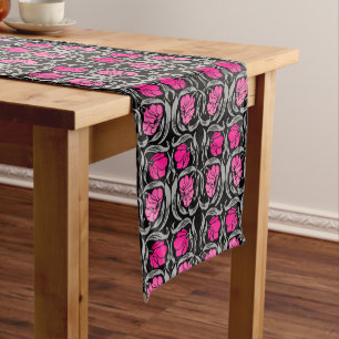 William Morris Pimpernel, Fuchsia Pink und Black Kurzer Tischläufer
