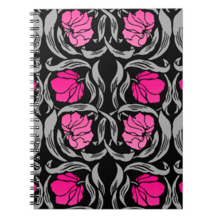 William Morris Pimpernel, Fuchsia Pink und Black Notizblock