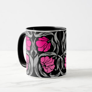 William Morris Pimpernel, Fuchsia Pink und Black Tasse
