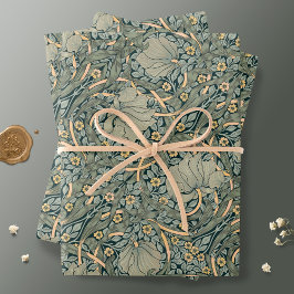 William Morris Pimpernel Gold Sage Green Geschenkpapier Set