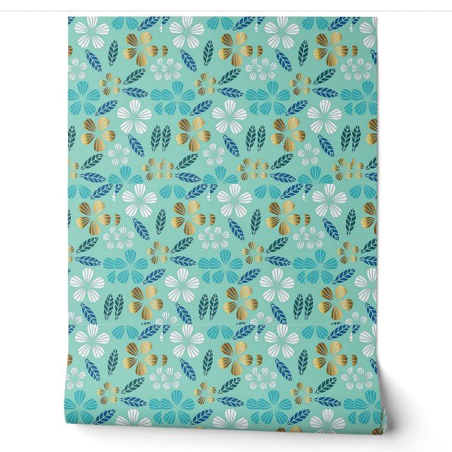William Morris Pimpernel Green Art Nouveau Floral Tapete (Abrollen)