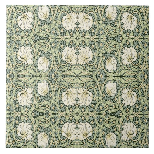 William Morris Pimpernel Green Fliese (Vorderseite)