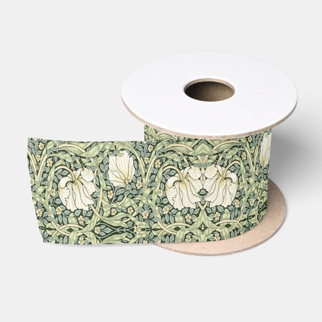 William Morris Pimpernel Green Satinband (Spule)