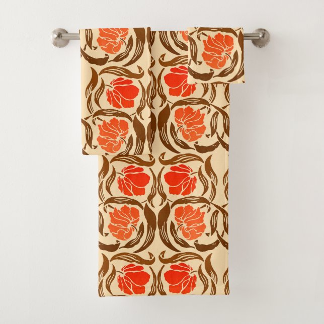 William Morris Pimpernel, Mandarin Orange & Brown (En situation)