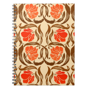 William Morris Pimpernel, Mandarin Orange & Brown Notizblock
