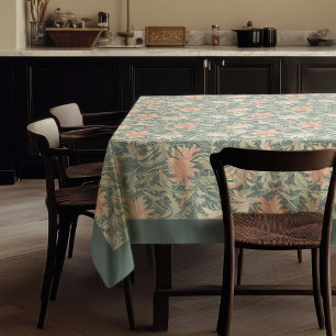William Morris Pimpernel Pastellblauer Pfirsichbei Tischdecke