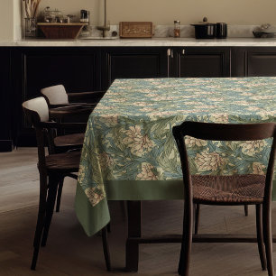 William Morris Pimpernel Pastellgrün, blassrosa Tischdecke