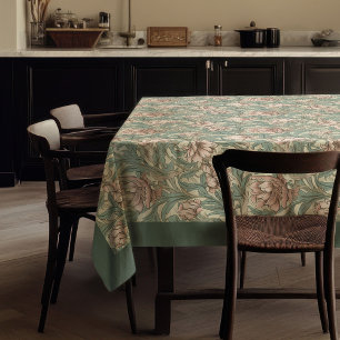 William Morris Pimpernel Pastellgrün, blassrosa Tischdecke