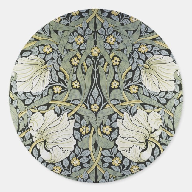 William Morris - Pimpernel Pattern Design Runder Aufkleber (Vorderseite)