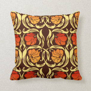 William Morris Pimpernel, Rostorange und Braun Kissen