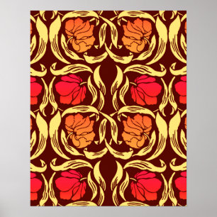 William Morris Pimpernel, Rostorange und Braun Poster