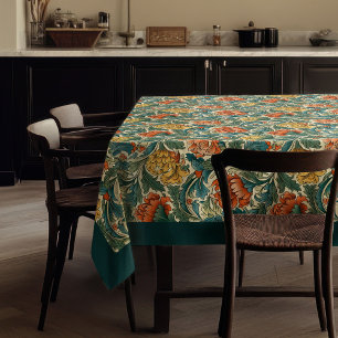 William Morris Pimpernel Terracotta Pastellblau Tischdecke